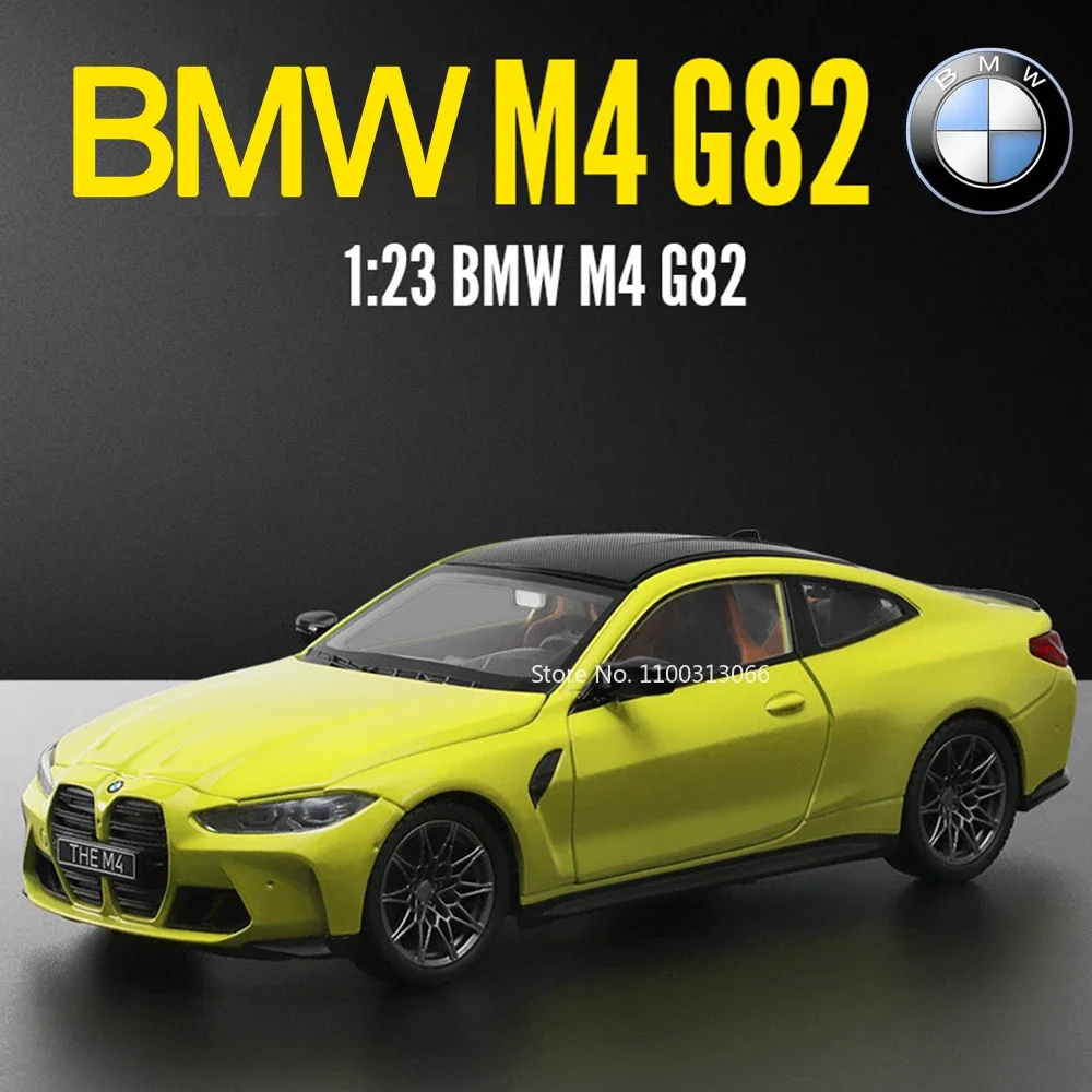 1:23 BMW M4 G82 Metal Car Model Toys Alloy Diecasts Vehicle Models Cars with Sound Light Vehicle Toys for Boys Birthday Gifts