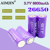 26650 8800mAh Li-ion Battery 3.7V GTF 26650  Rechargeable battery for flashlight，Electronics