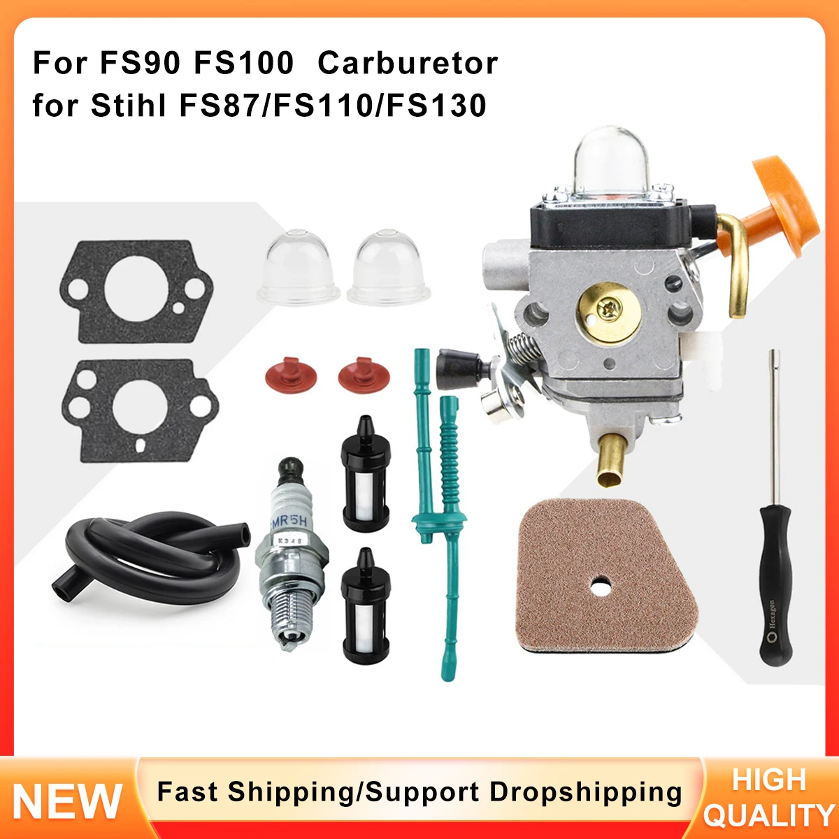 

Replacement Carburetor for Stihl FS90 FS100 FS87 FS110 FS130 String Trimmer