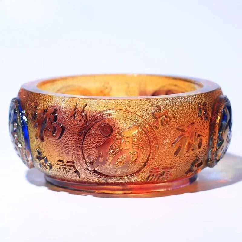 Glazed handicrafts, enamel cornucopia, ornaments feng shui to attract wealth, household keys, storage porch, creative decoration