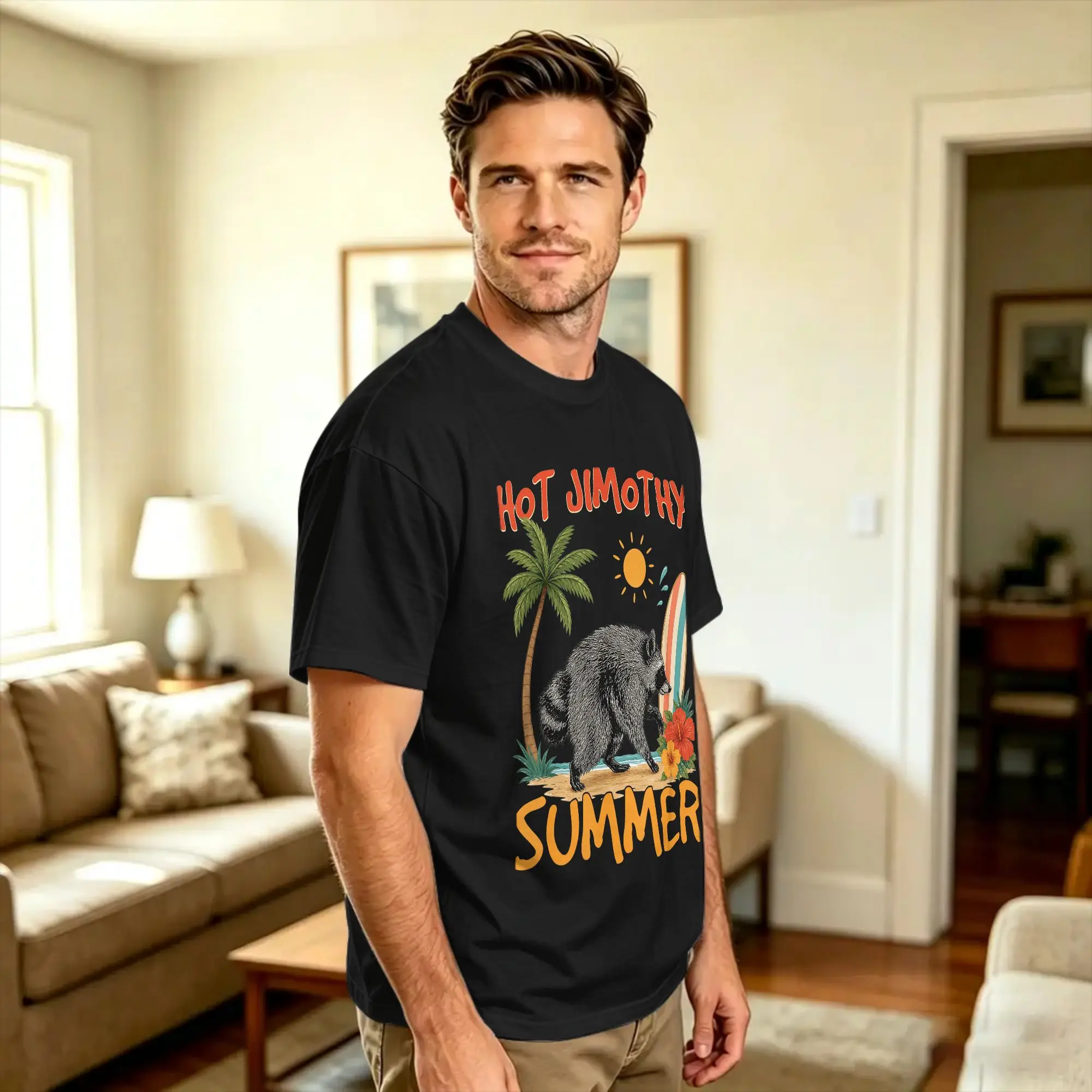 Hot Jimothy Timothy Summer Raccoon Team Stay Weird Gag Gifts T Shirt  Trending T Shirts Short Sleeve Vintage Tops Cotton Tees