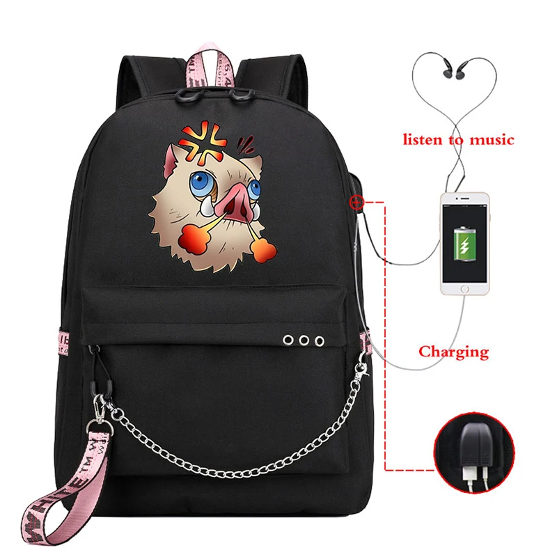 Demon Slayer Anime School Bags Canva Bag Cool Hot Fashion Sutdent Funnny Mangga Demon Slayer Design Backpacks Laptop Backpack