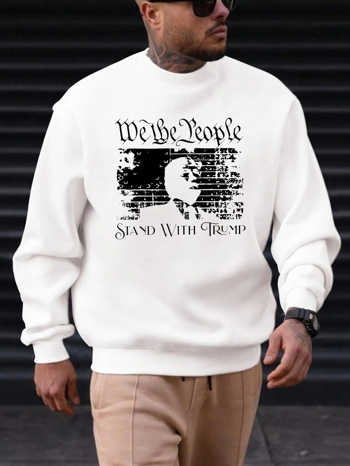 

Men's Cotton Round Neck Sweatshirt WE THE PEOPLE Pattern Printing 2025 New Trending Fashion Casual High Quality Top Clothing