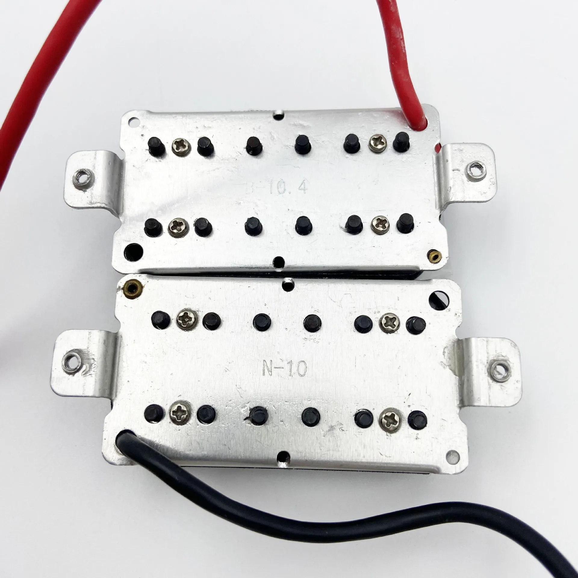6-string-electric-guitar-replacement-humbucker-pickup-set-alnico-5-black-neck-50mm-bridge-52mm-pole-spacing-hex-screws