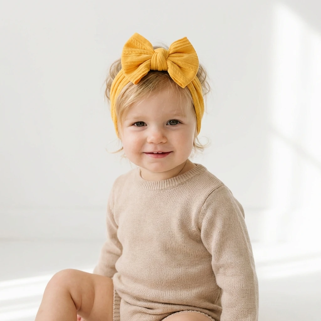 New Soft Nylon Jacquard Hair Accessories Cute Children's Headbands Baby Stretch Soft Headbands