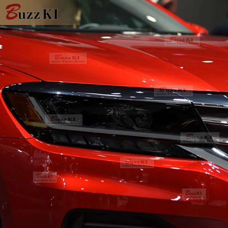 

For Volkswagen Passat B8 2015-2020 NMS 2019-On Accessories Car Headlight Protective Film Headlamp Transparent Black TPU Sticker