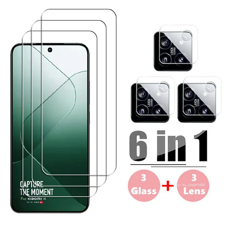 Screen Protector for Xiaomi, Vidro Protetor, Telefone Camera Lens Film, 14, 13