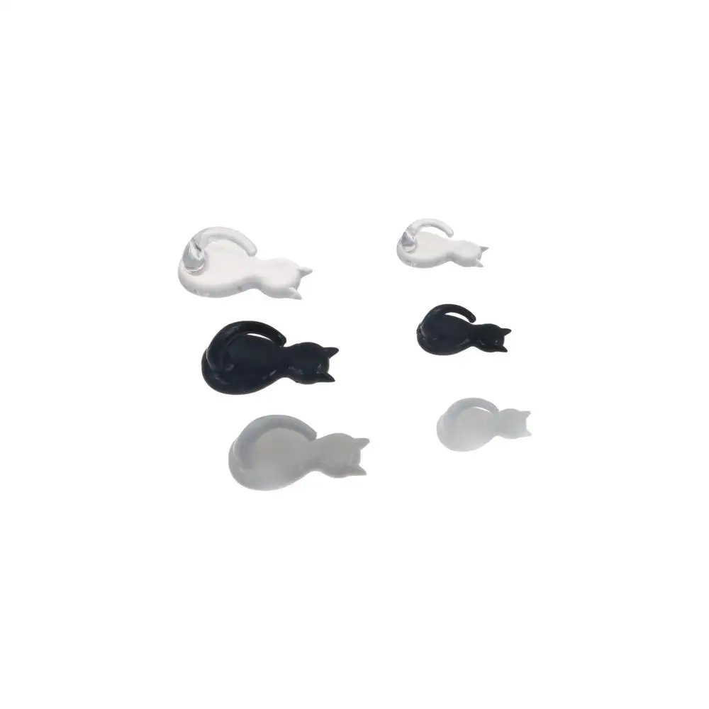 2 Pcs Cute Plastic Cat Shape Wall Hook Transparent Strong Load-bearing Cat Hooks Waterproof Decorative Cat Key Holder Dormitory