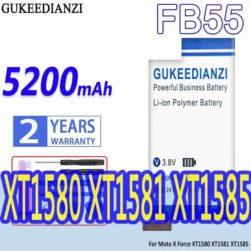 

FB55 5200Mah For Motorola Droid Turbo 2 Moto X Force XT1580 XT1581 XT1585 Long Lasting Mobile Phone Battery