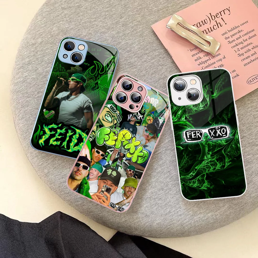 Singer F-Feid Ferxxo SIXDO Phone Case Tempered Glass For Iphone 14 13 12 11 Pro Mini XS MAX 14Plus X XS XR Cover