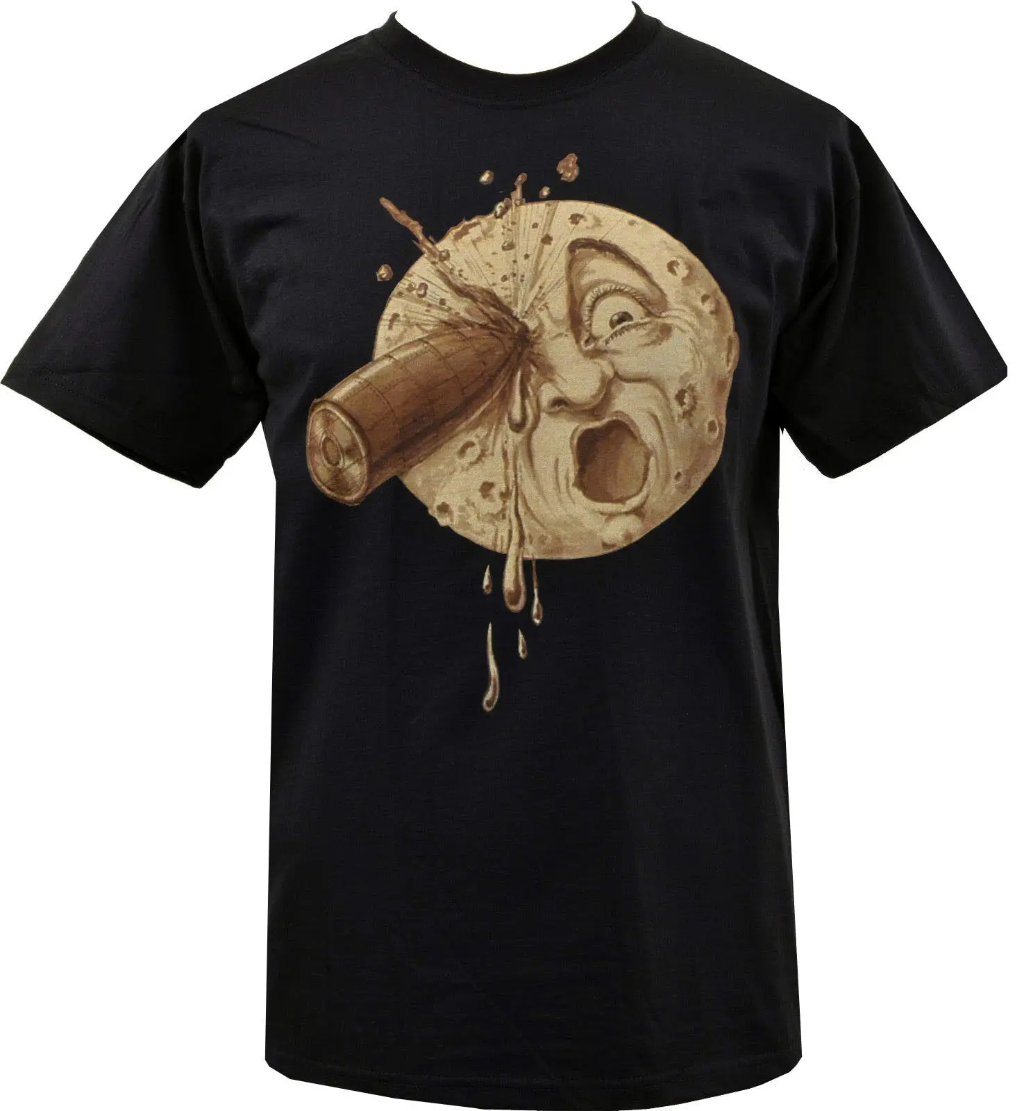 

Мужская футболка a Trip to the Moon Vintage Art Deco Sci-fi Luna Silent Film S-5XL