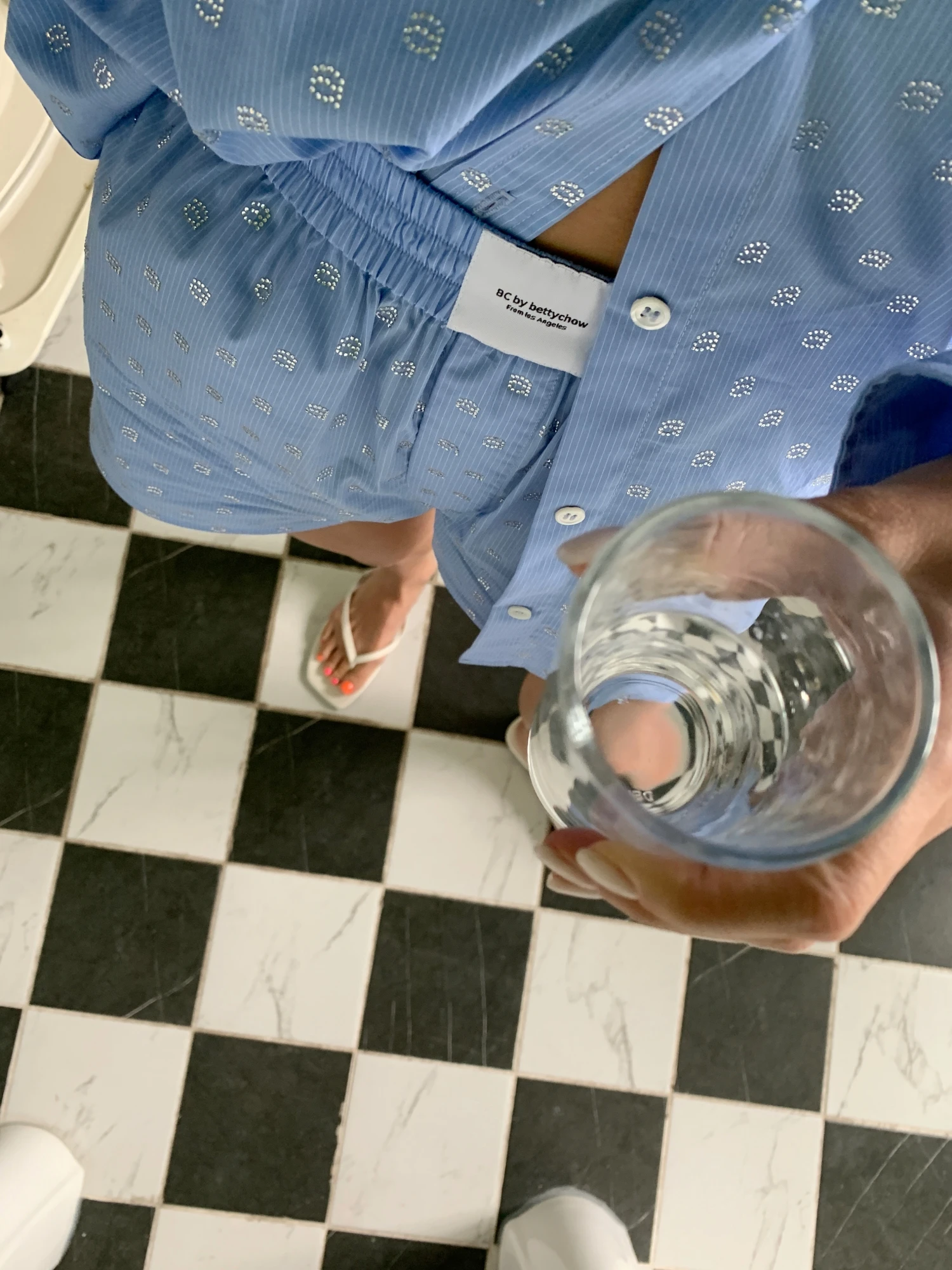 

BetChow Pure Cotton Cool Set with Water Diamond Letters Blue Bot White Fine Stripe irt orts Women's Busin Casual ...