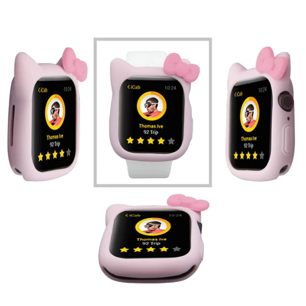 Funda de silicona suave para Apple Watch Se 6 5 4 44mm 40mm 38 42mm funda protectora de dibujos animados para iWatch 8 7 41mm 45mm
