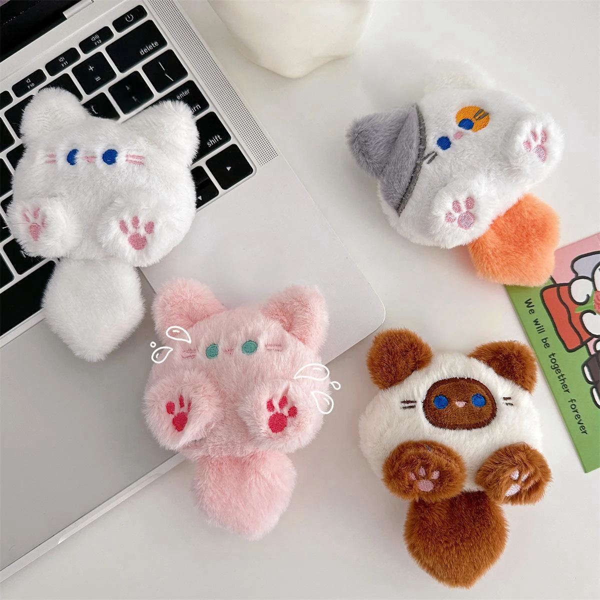 

Small Cute Cat Kitten Plush Doll Cartoon Soft Stuffed Plushie Women's Bag Keychain Hanging Pendant Toys Decorative Gifts