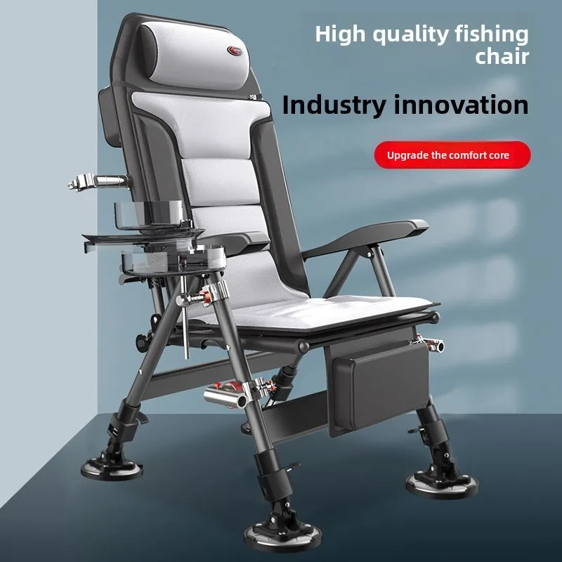 

European fishing chair reclining foldable multi-functional fishing chair portable all-terrain seat lightweight knight chair