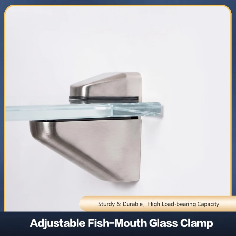 2pcs Adjustable Thickened Zinc Glass Shelf Clip F Clamp Bracket For Heavy Duty Load Bearing Cabinet Wall Niche Storage Rack