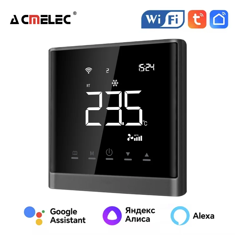 

Wifi Fan Coil Unit (FCU) Modbus Thermostat Tuya Smart Life APP RS485 Communication 2.8" LCD Screen Easy Install air conditioning