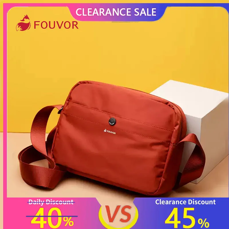

Fouvor Women's Red Nylon Crossbody Bag Lightweight Casual Small Shoulder Purse Adjustable Strap Travel Crossbody Bags 2918-08
