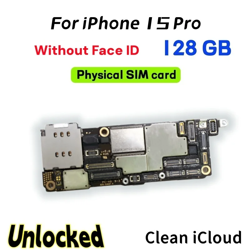iPhone 15 Pro用ロジックボード、完全動作確認済み、128GB/256GB、Face