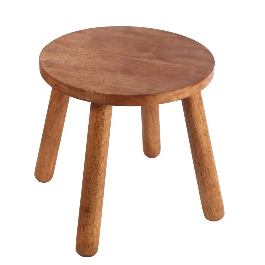 

Round Solid Wooden Step Stool Garden Stool11.8H,Plant Stool Wood Legs Detachable for Plant Stand, Kitchen, BathroomBedroomLiving