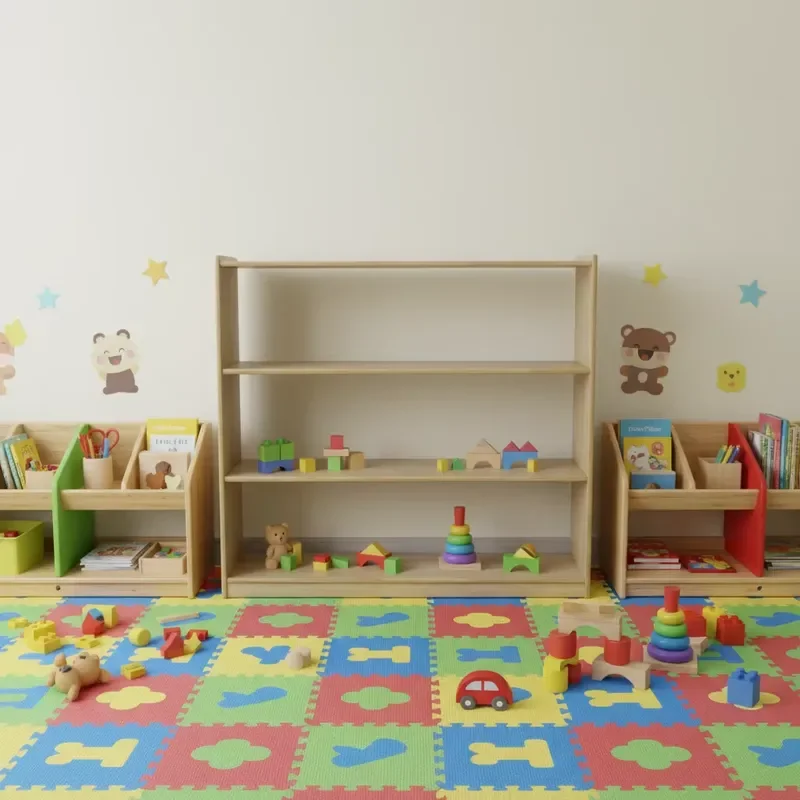 Wooden Kids Bookshelf Storage Rack Cabinet for Kindergarten Toys Children Furniture Set Home Organization Bookcase Stand