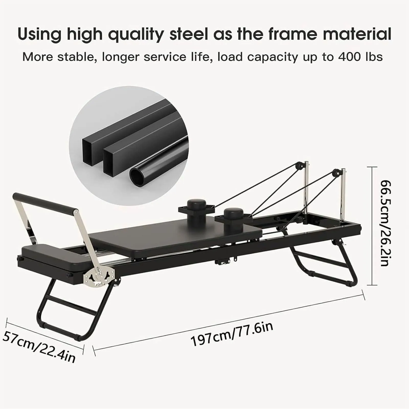 Pilates reformer Pilates bed Foldable Yoga Gym Fitness Equipment Training Aluminum alloy Exercise  Lose weight Portable Home