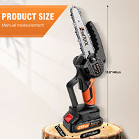 Chainsaw ,Cordless Electric 6 Inch Chainsaw with 2 Chains and 1 Battery for Wood Cutting Tree Trimming Gardening