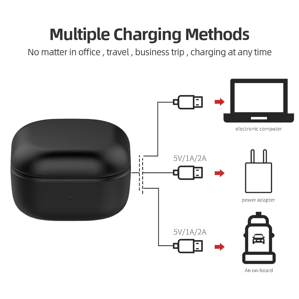 حافظة شحن سماعات الأذن بديلة مع كابل شحن USB لهاتف سامسونج جالاكسي Buds2 Pro SM-R510 بقدرة 600 مللي أمبير في الساعة