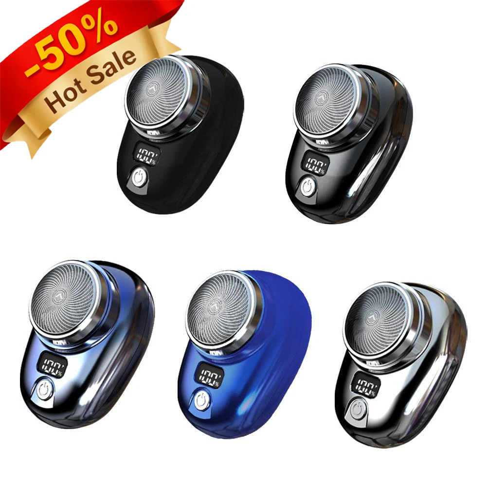 Mini Travel Electric Shaver Portable USB Rechargeable Shaving Razor Lightweight Razor with LED Power Display