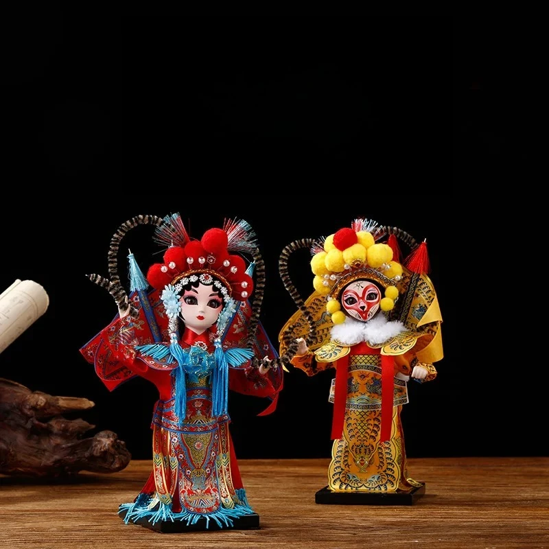 Beijing Opera Character Doll Figurine Chinese Miniature Sculpture Statue Ornament Tabletop Home Decor Travel Souvenir Gift