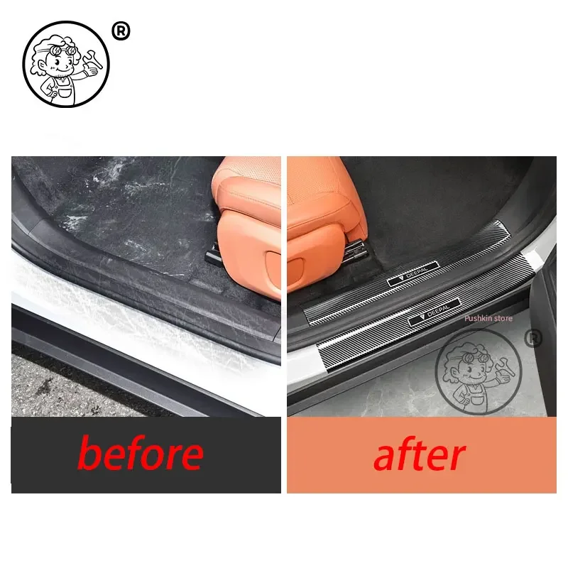 UOSO For Changan DEEPAL S05 2025 2026 Threshold Protection Sticker Rear Trunk Inner Bumper Plate Guard ABS Carbon fiber Accessor