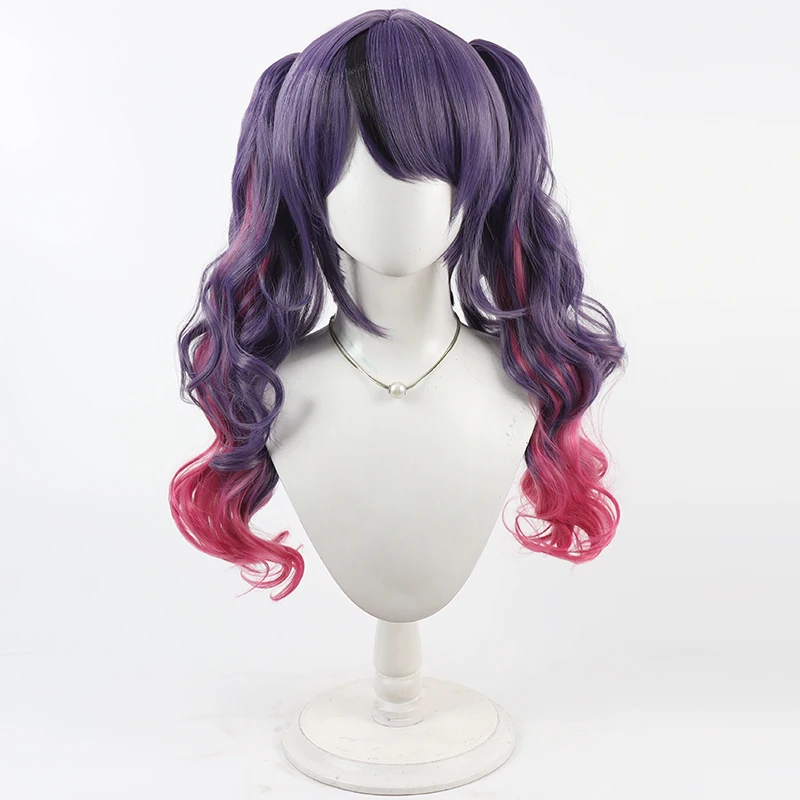 Virtual YouTube Vtuber Amu Kanane Cosplay Wig Halloween Carnival Party Props Synthetic Hair Heat Resistant Fiber + Wig Cap