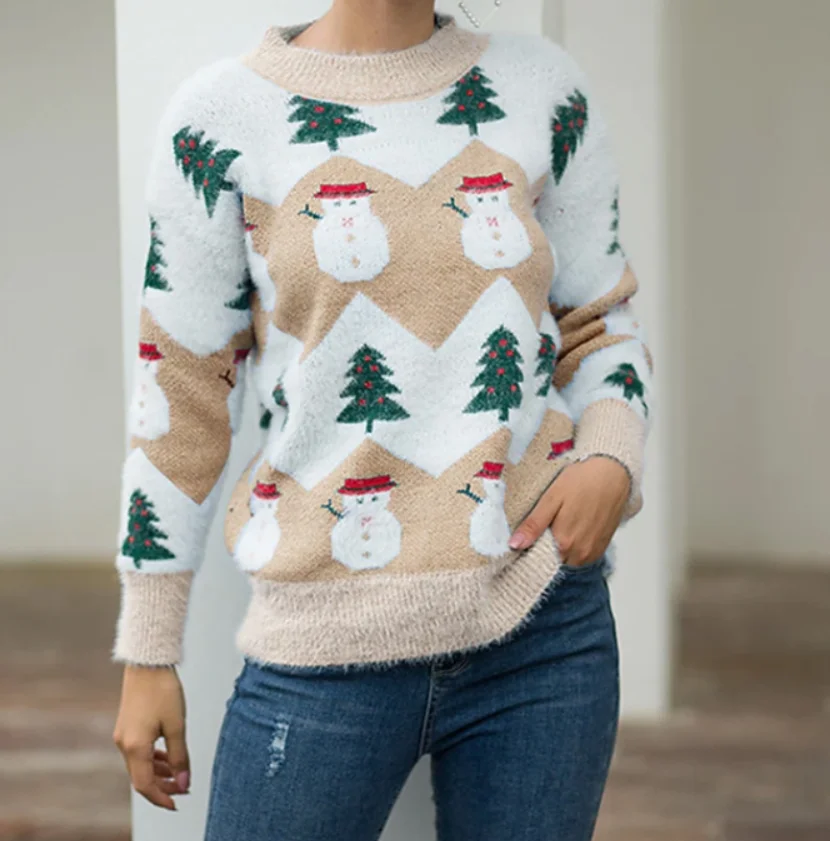 

Top round neck pullover knitted sweater