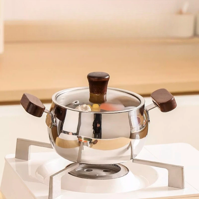 

LMM stainless steel soup pot household thickened binaural uncoated non-stick induction cooker cooking pot