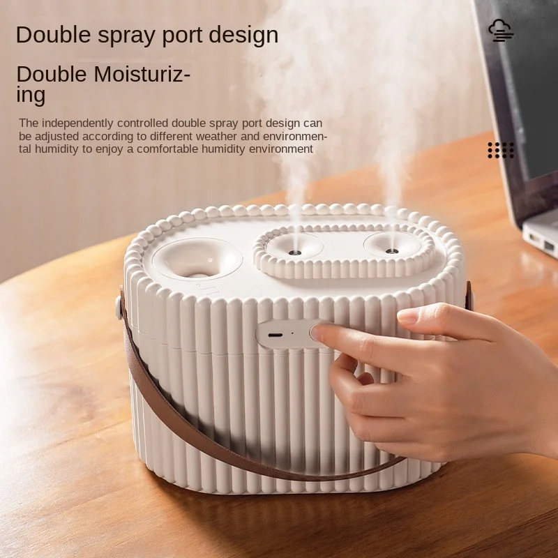Umidificatore a doppio ugello di grande capacità per la casa e l'ufficio con funzione di aromaterapia USB