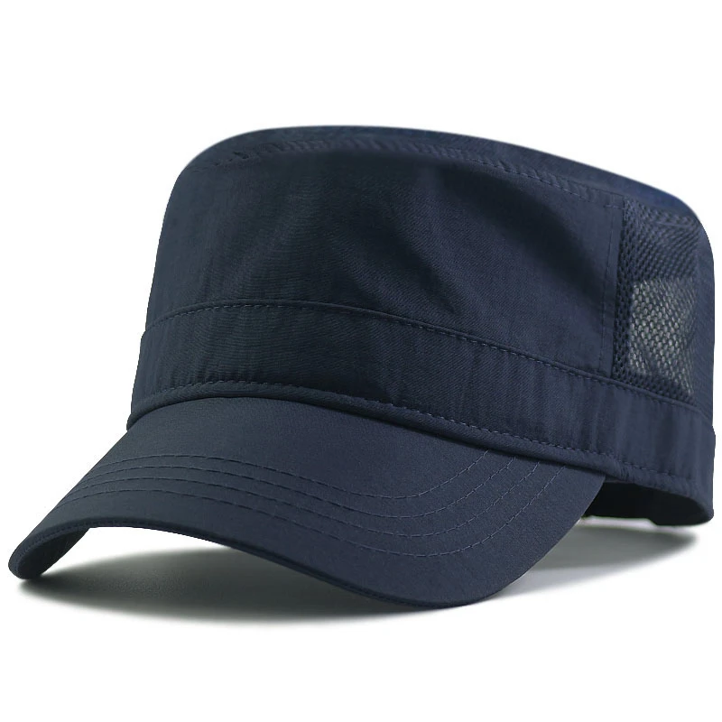 Cappello da uomo di grandi dimensioni cappello a cilindro piatto ad asciugatura rapida cappello da sole per il tempo libero all'aperto da donna berretto militare in rete di grandi dimensioni 56-60 cm 61-68 cm berretto da trekking