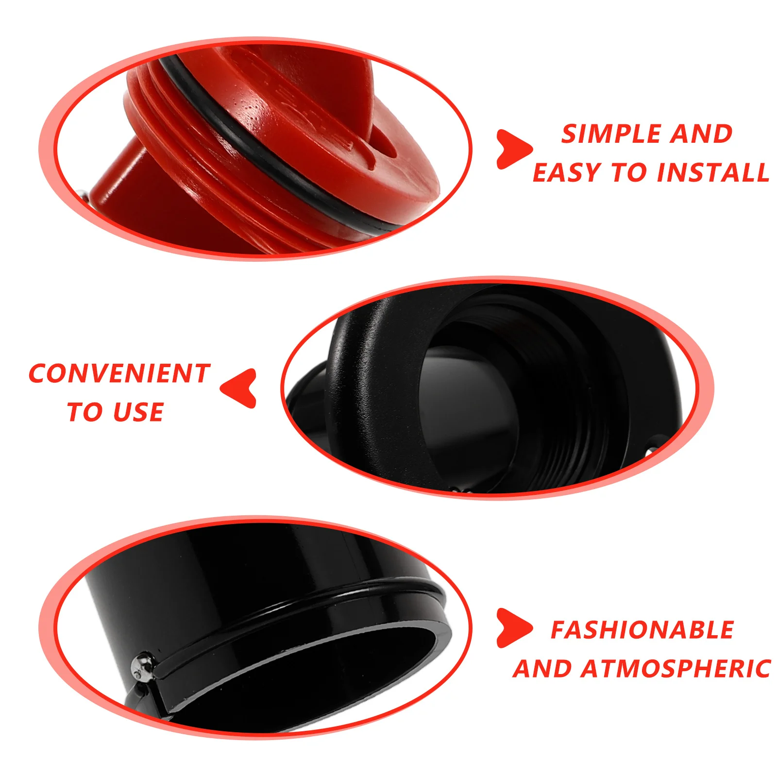 

Boat Fuel Cap Black Red Plastic Marine Gas Tank Lid Replacement for Boat Fuel Tank Oil Cover Gas Cap Replacement