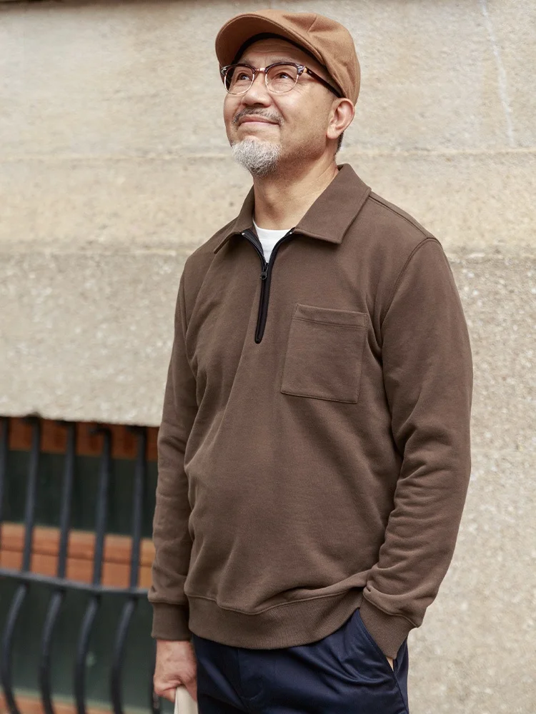 

Мужская толстовка свободного кроя с длинными рукавами и молнией, осенне-зимняя повседневная одежда, удобная дышащая толстовка для мужчин среднего и пожилого возраста.