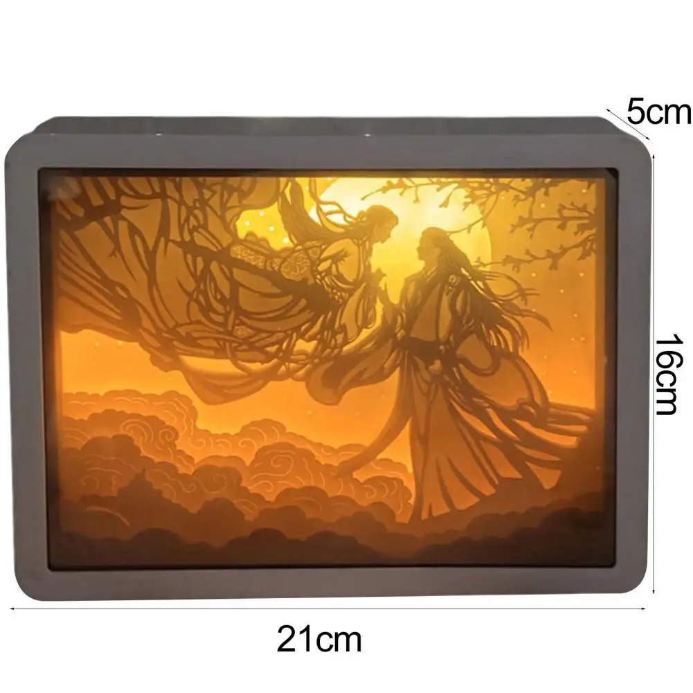 Nachttisch lampe wiederauf ladbare romantische mehr schicht ige Papier gravur Mehrzweck atmosphäre dekorieren warme 3D-Spiegelpapiers chnitzerei