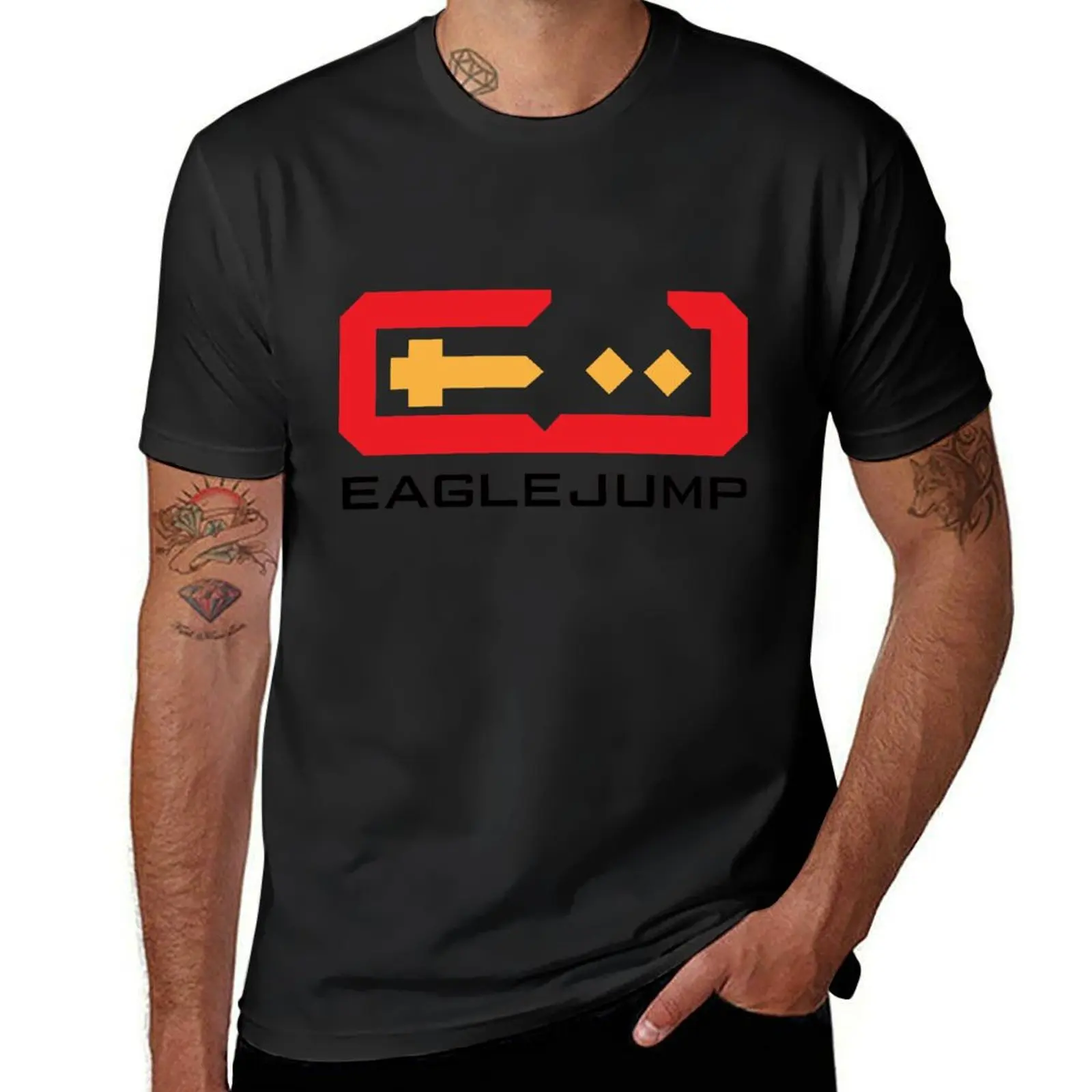 Eagle Jump - Black T-Shirt customs design your own tees hippie clothes heavyweights mens t shirt graphic