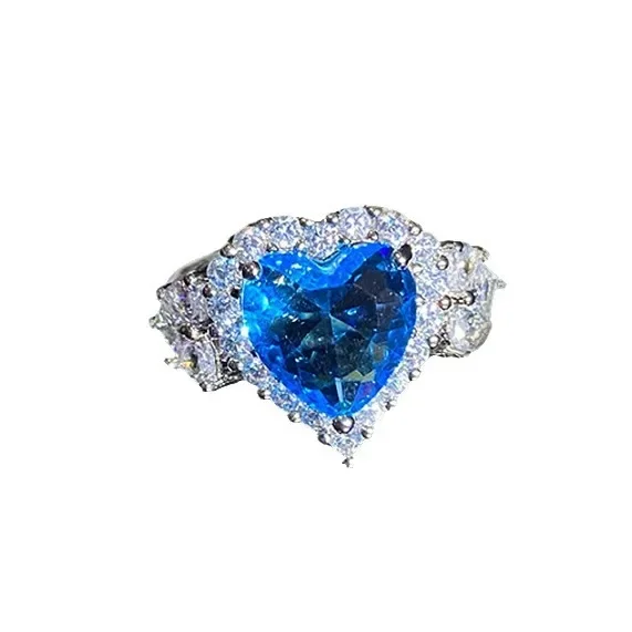 MDL Moissanit1 نمط انفجار مجموعة تألق مضيئة الزبرجد الخوخ القلب الأحجار الكريمة أقراط السويسري الأزرق زركونيا