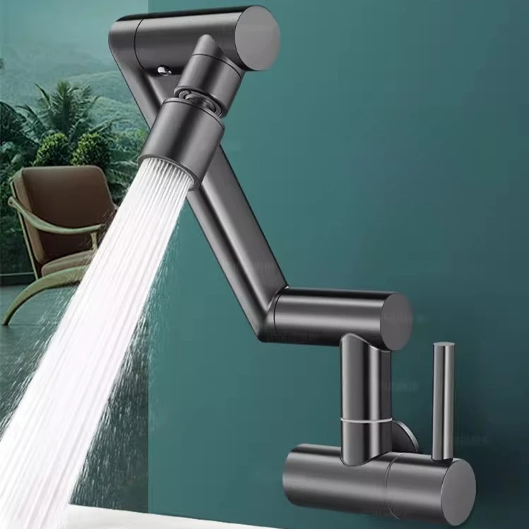 

360 ° Поворотный кухонный смеситель для раковины, настенный, только для холодной воды, для мойки посуды, для балкона, для хозяйственной мойки