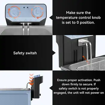 商用雙籃深炸鍋,21.2誇脫大容量電炸鍋,3400瓦高效加熱,30分鐘定時器,安全功能,操作簡單 10 best sales 油炸機 - №9