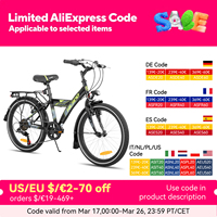HILAND 20 24 inch kids bike mountain bike for kids boys girls from 6-10 years with 6-speed gearshift,light according to STVO