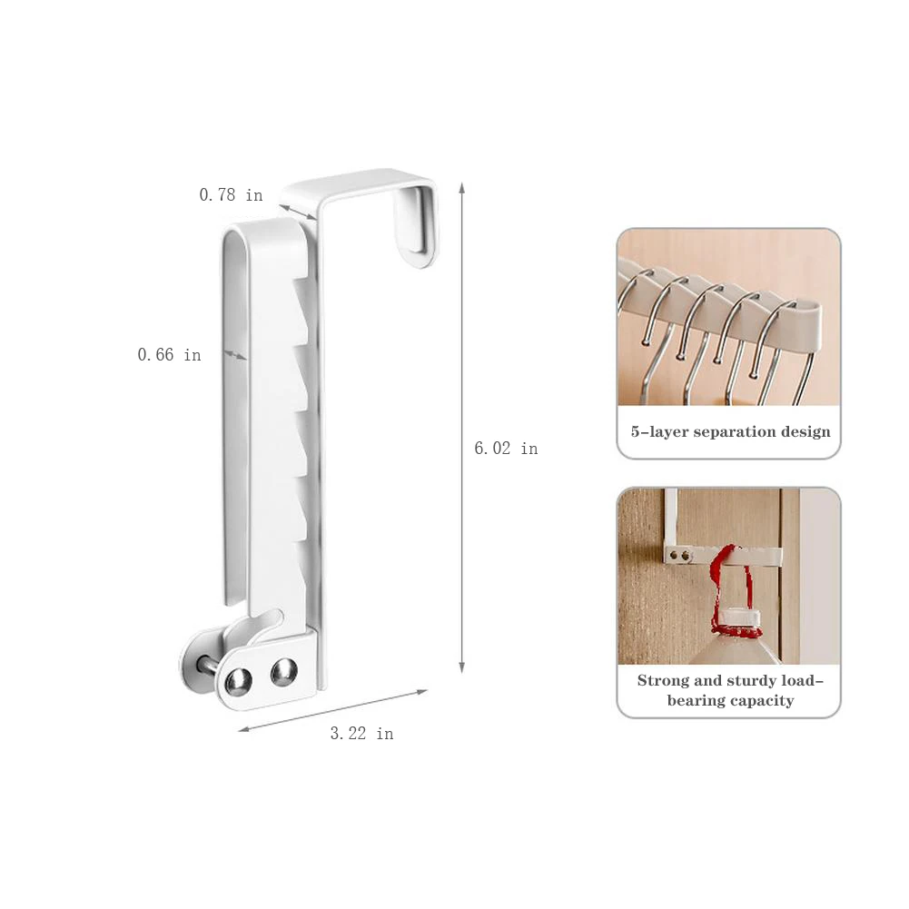 رف تجفيف قابل للطي فوق الباب ، شماعات خطاف محمولة لتعليق الملابس والقبعات ، 5 أخاديد
