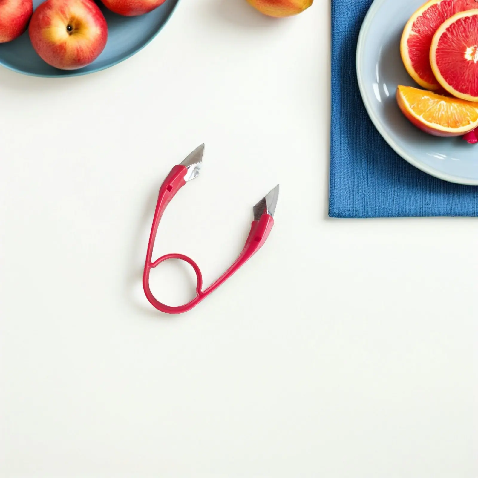 Stainless Steel Strawberry Huller Red Color Stem Remover Kitchen Tool Tomato Cherry Core Remover Fruit Corer Strawberry Corer view 2