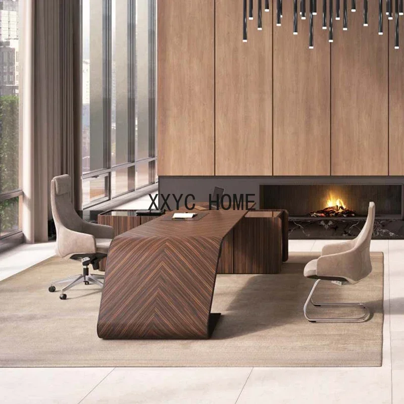 Boss table President table Simple modern high-end fashion Large class manager office Atmospheric boss desk