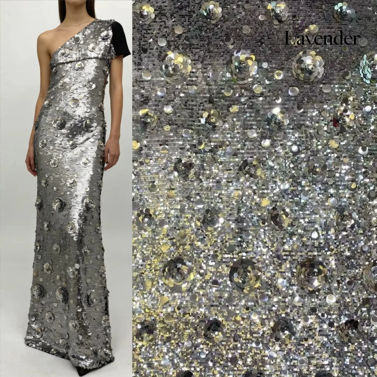 

Высококачественная ткань с пайетками и вышивкой из тюля и кружева для элегантных вечерних платьев и праздничных нарядов