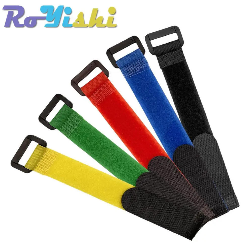 10Pcs/Pack Cable Ties Straps Sticks Fastening Securing Wire Cord Organizer Fastener Reusable Hook and Loop Magic Tape