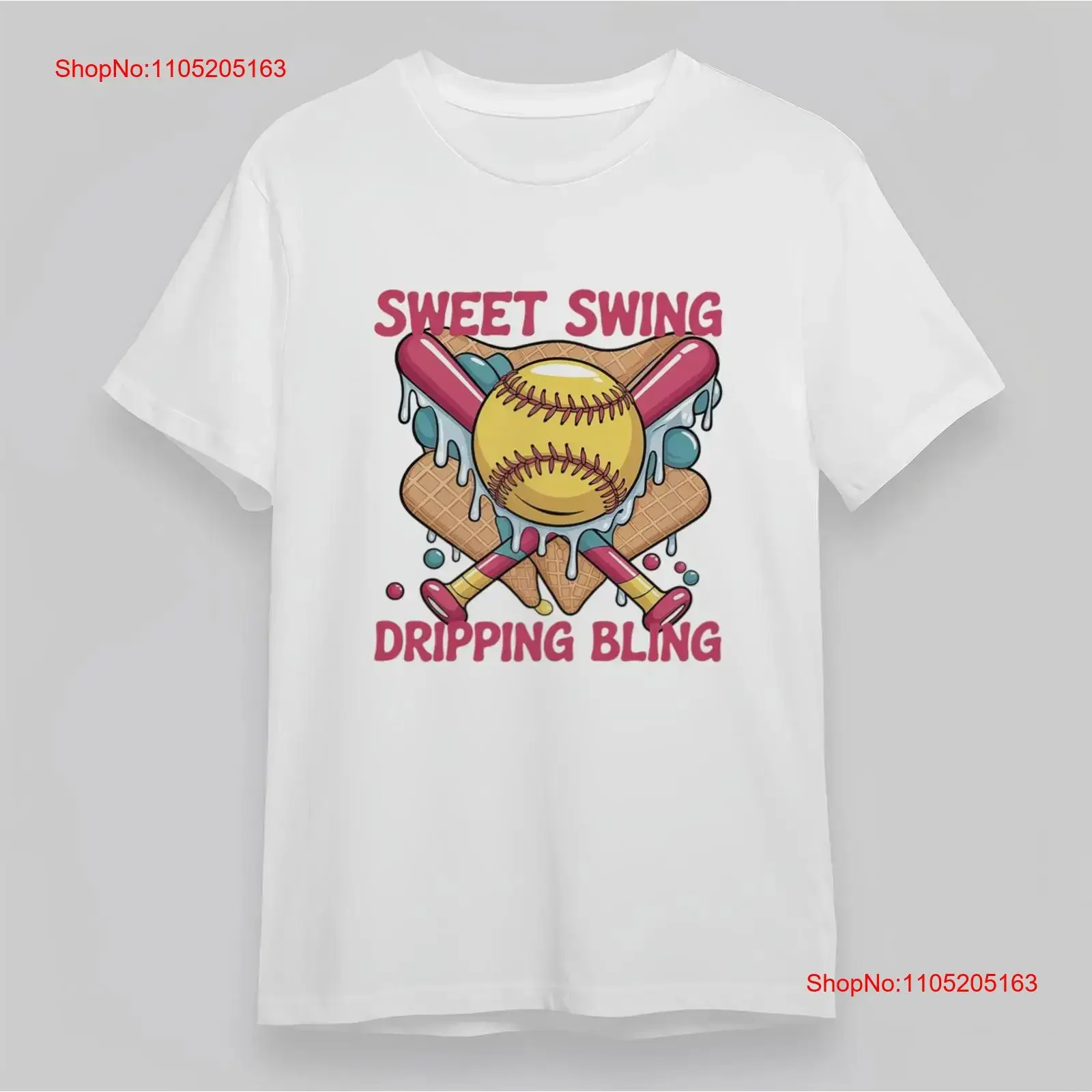 Men's Breathable Classic T Shirt Sweet Swing Dripping Bling Cartoon Baseball vintage Washed fashion Unisex Stylish homme Casual